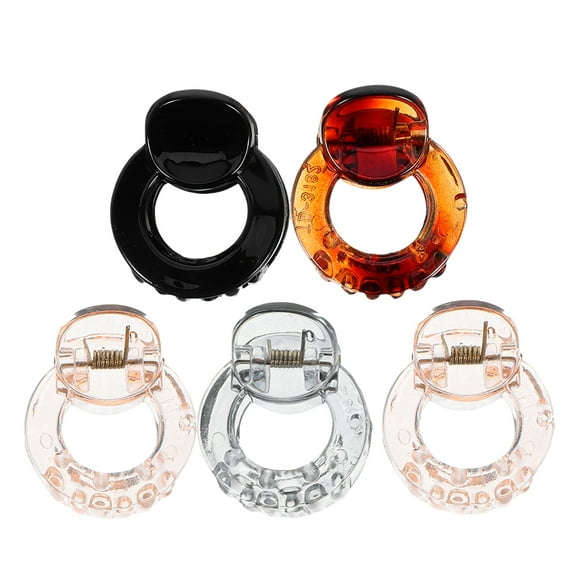 IBASETOY Jaw Clips for Hair Round Plastic Claw Clips for Lady Party 5Pcs