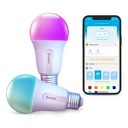 Govee Smart LED Bulbs A19 800LM, 9W RGBWW Color-Changing Light Bulbs, E26 Base, 2-Pack, WiFi + Bluetooth