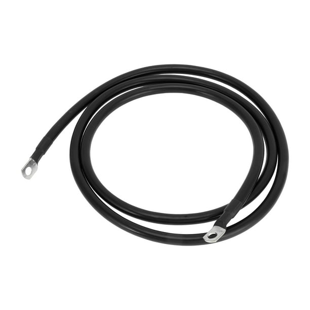 Unique Bargains 1 Pc Cable Inversor de Batería Cable de Batería 3/8" Lug 1/0 AWG Gauge 7FT Negro Cobre Estañado