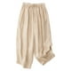 thumbnail image 1 of Pantalones anchos con cintura elástica para mujer, para primavera/verano - Pantalones cortos informales con cordones, 1 of 8