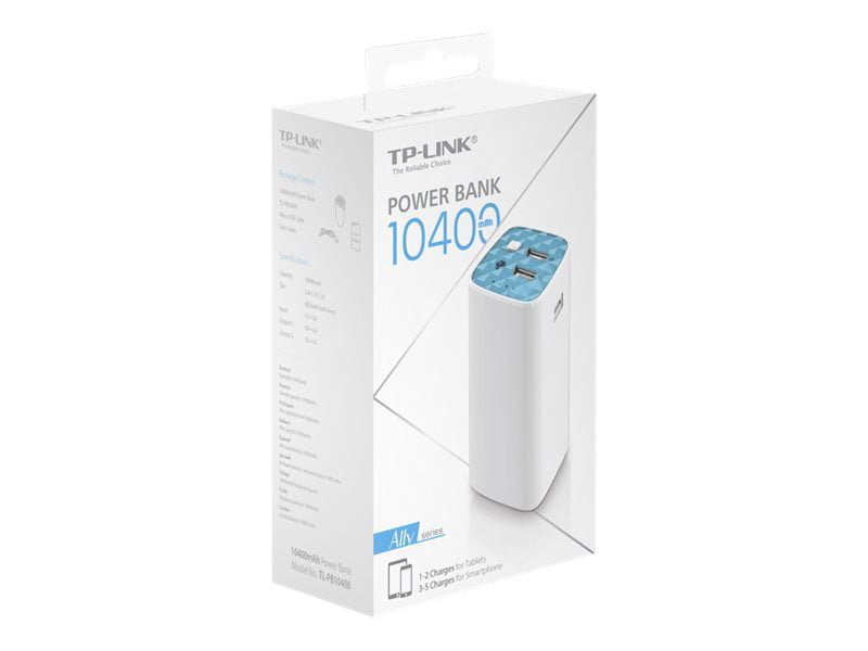 TP-Link TL-PB10400 - Power - 10400 mAh 2 - 2 output connectors (USB) - on cable: Micro-USB -