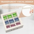 thumbnail image 5 of Tea Bag Organizer Wood Tea Bag Holder with Clear Lid 9 Compartments Tea Caddy Practical Tea Organizer Reusable Tea Bag Caddy Large Capacity Tea Bag Box for Home Office, 5 of 10