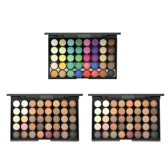 Paleta de maquillaje de ojos de 40 colores, 3 unidades, bandeja de sombras de ojos que se puede mezclar con sombras de ojos de colores naturales, caja de regalo de cosméticos