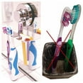 thumbnail image 3 of Toothbrush Holder Suction Cup, Mirror, Tile, Wall mounted, Does NOT Fall Bathroom Organizer stainless steel silver, 3 of 6
