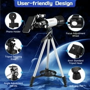Doulami 70mm Aperture Telescope for Adults Astronomy Beginners, 400mm Portable Refractor Telescopes