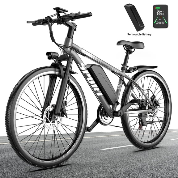 G26Electric Bike for Adults, 26" 65 Miles 28MPH Ebike, 480Wh Battery Electric Bicycle for Adults 7 Speed Electric Bicycles Front Fork Suspension,UL2849