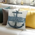 thumbnail image 3 of BANET  Nautical Throw Pillow Cushion Cover, Aged Ocean Lover Phrase with Anchor and Compass Marine Adventure Design, Decorative Square Accent Pillow Case 18x18in, 3 of 5