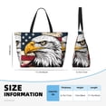 thumbnail image 3 of Rocae American Bald Eagle for Large Women's Waterproof Beach Bag Tote with 7 Pockets Pool Bag for Travel Gym Vacation, 3 of 6