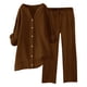 thumbnail image 1 of Conjunto de 2 piezas para mujer: pantalones anchos con cintura elástica y blusa de manga larga - Ropa informal para todas las estaciones - Poliéster, tallas S-XL, 1 of 5