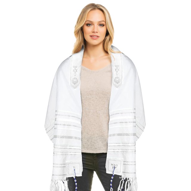 Mantón de oración Halleluyah Messianic Tallit 72 x 22 cm con bolsa acrílica