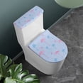thumbnail image 2 of HELLHERO Flamingo and Coconut Tree Pattern Polyester Toilet Covers Set for Hotel Home Thankful Fall Toilet Top Cover Set with Soft 2-Piece, Easter, 2 of 8