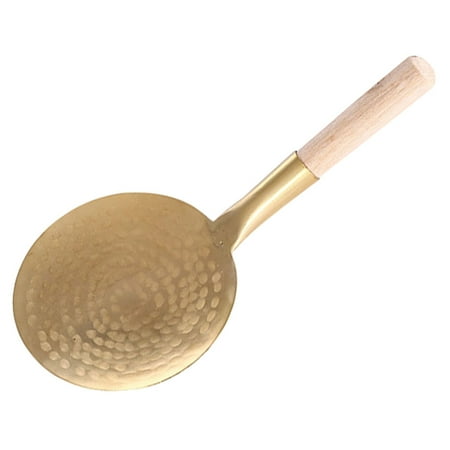 

FRCOLOR Golden Brass Kitchen Spoon for Food with Ergonomic Handle and Thickened Design 7.8 Inches