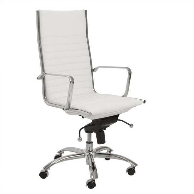 Eurostyle Dirk High Back Office Chair in White / Chrome