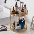 thumbnail image 1 of Organizador de maquillaje INVSSENE 360, giratorio, 2 niveles, amarillo, 1 of 6