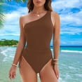 thumbnail image 7 of Ailaofu Women's One Piece Swimsuit One Shoulder Bathing Suit Tummy Control Modest Ruched Lined Swimwear, 7 of 7