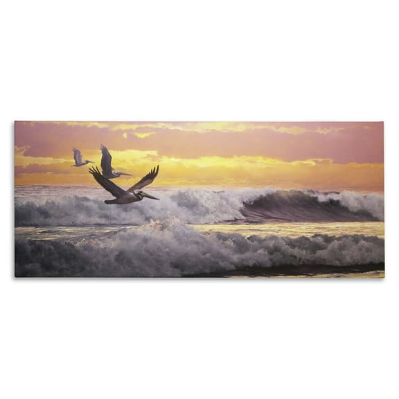 Stupell Industries Eternal Rhythms Seascape Landscape & Nature Photography Wrapped Canvas Art Print Wall Art, 24 x 10