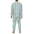 thumbnail image 5 of Kll Owl Sleepwear Mens Flannel Pajamas,Long Cotton Pj Set, 5 of 9