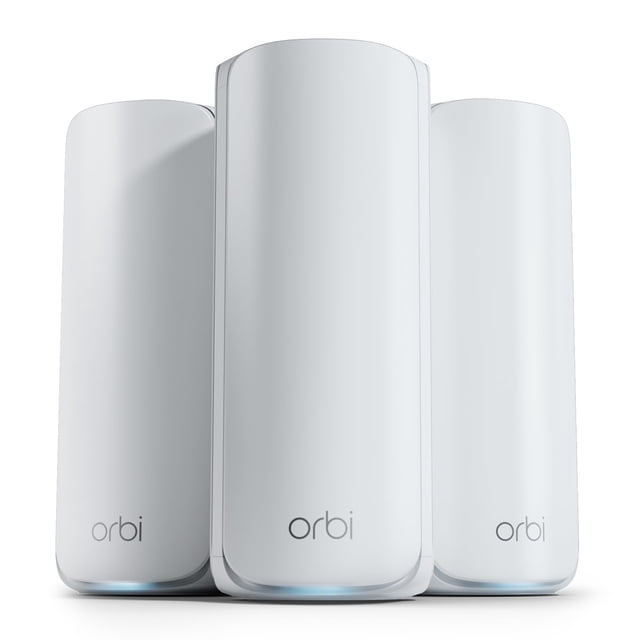 NETGEAR Orbi 770 Series RBE773 - Sistema Wi-Fi - (Enrutador, 2 Extensores) - hasta 8000 Pies Cuadrados - Malla 1GbE, Wi-Fi 7 Multibanda