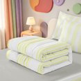 thumbnail image 5 of Erosebridal Abstract Lines Zipper Twin Comforter Sets with Fitted Sheet and 2 Pillowcases,Geometric Stripes Print Zipper Bedding Set,Light Gray Reversible,4 Pieces, 5 of 7