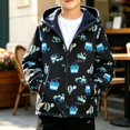 thumbnail image 3 of HAOTAGS Boys Lightweight Jacket (1-9) Full Zip Windproof Graphic Printed Windbreaker Black Size 2T, 3 of 9