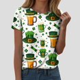 thumbnail image 2 of larppty St Patricks Day Shirt Women Short Sleeve Crew Neck Irish Shamrock Tops Loose Fit Luck Leaf Clover Patricks Shirt (Orange, XL), 2 of 4