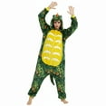thumbnail image 5 of Uaswgudfs Cute Cartoon Dinosaur Onesie Adult Pajamas Hooded Plush Fleece Sleepwear, Green Animal Loungewear for Women Men, 5 of 5