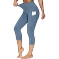 thumbnail image 1 of THE GYM PEOPLE Pantalones de yoga gruesos de cintura alta con bolsillos, control de barriga, entrenamiento, correr, yoga, leggings para mujer, 1 of 4