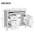thumbnail image 4 of Bellemave 36" Bathroom Vanity with Single Sink Combo Set, Modern Wood Undermount Bathroom Sink Cabinet with 2 Drawers and a Tip-Out Drawer, Freestanding Bathroom Vanities（White）, 4 of 9