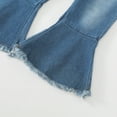 thumbnail image 2 of 3T Baby Girls Clothes 4T Girls 2PCS Denim Outfits Set Solid Color Round Neck Infant Girls Long Sleeve Top Denim Pants Set Apricot, 2 of 9