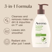 Aveeno Positively Radiant Brightening Cleanser, Soy Extract, 11 fl. oz