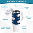 thumbnail image 4 of SKYSONIC 40oz Baseball Stripe Tumbler With Lid And Straw Travel Coffee Mug Stainless Steel Insulated Thermal Tumblers Cup, 4 of 7
