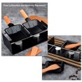 thumbnail image 2 of Graflsoa Black and Brown Cheese Raclette Grill Set with 2 Non-Stick Pans, 2 Spatulas, and 2 Candles, Metal and Wood Material, Compact Size for Easy Use, 2 of 6