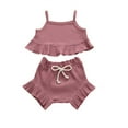 thumbnail image 2 of LSLJS Children Solid Color Drawstring Shorts Baby Girl Sleeveless Sling Top Sets Summer Clothes Kids Clothing Trendy 2024, 2 of 2