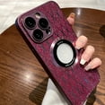 thumbnail image 3 of Compatible with iPhone 14 Pro Max Bling Hollow Case Grid Patter Glitter Sparkling Sequins Electroplating Bumper Lens Protection Fashion Protection Shockproof Case for Women Girls Wine, 3 of 7