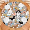 thumbnail image 2 of Cavalier King Charles Spaniel Dog and Flower Round Fitted Tablecloth with Elastic Edge,Dining Table Cover Waterproof,Outdoor Round Tablecloth for Camping,Dining,Indoor and Outdoor, 2 of 7