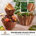 thumbnail image 2 of Set de 3 ensaladeras de madera hechas a mano Woodenhouse, 2 of 8