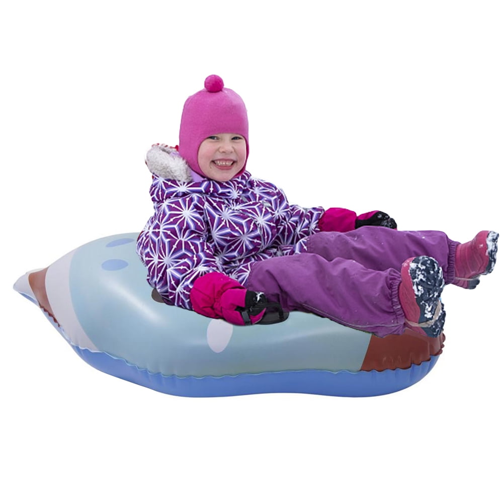 Green Inflatable Sled Heavy Duty Snow Tube 47 Inch for Kids & Adult,Environmental PVC Material High Wear-Resistant Snow Sledding,Quickly Inflate,Suitable Outdoor Sport Ski 