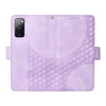 thumbnail image 4 of ELEHOLD For Samsung Galaxy S20 Leather Wallet Phone Case, Embossed Diamond Folio Flip Cover, Card Holder Cash Slot, Stand Support, Wrist Strap Lanyard -Purple, 4 of 10