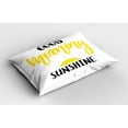 thumbnail image 2 of Ambesonne Wording Pillow Sham 2 Pack, Morning Sunshine, 30"x20", Black Yellow and White, 2 of 3