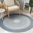 thumbnail image 2 of SAFAVIEH Braided Kent Geometric Machine Washable Reversible Area Rug, Blue/Aqua, 3' x 3' Round, 2 of 13