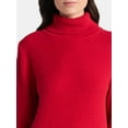 thumbnail image 4 of Time and Tru Women’s and Women’s Plus Turtleneck Sweater with Cable Sleeves, Midweight, Sizes XS-4X, 4 of 6
