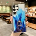 thumbnail image 1 of SaniMore for Samsung Galaxu S22 Ultra 6.8" 2022 Case with 360 Rotating Ring Bracket, Unique Fashion Marble Print Pattern Soft TPU Slim Fit Protective Shockproof Stylish Girly Stand Case, Darkblue, 1 of 7