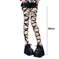 thumbnail image 5 of Tnobhg Women Pantyhose Hollow Out Irregular Punk Gothic Ripped Holes Hot Girl Nightclub Party Skinny Elastic Solid Color Lady One-piece Long Stockings, 5 of 7