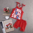 thumbnail image 5 of 2PCS Toddler Kids Baby Girls Summer Cool Outfits Red Tops + Pants Clothes Set, 5 of 5