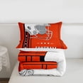 thumbnail image 4 of American Football Style Comforter Set Football Lovers Bedding Valentines Day Gifts for Him, American Football City Bedding Twin Orange Black Duvet Insert, 1 Comforter 1 Pillowcase (Chicago), 4 of 7