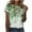 Green, variant on Otvok Womens Summer Tops Regular Casual Short Sleeve Flower Print Round Neck Pullover Blouse