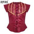 thumbnail image 2 of Chaleco de disfraz de Cosplay Steampunk Medieval renacentista para niños, chaleco de manga corta con cierre de cordones, disfraz de Halloween, 2 of 5