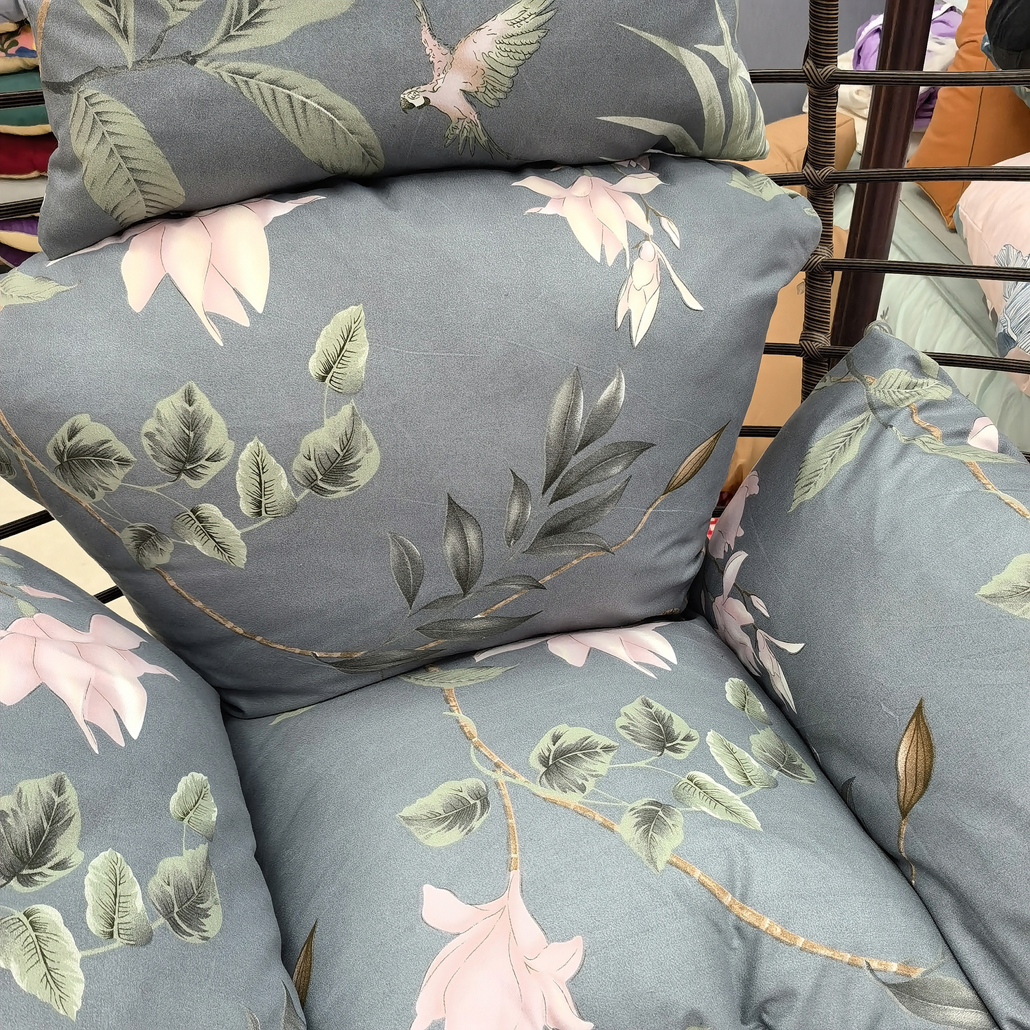 Eurhowing Hanging Egg Chair Cushion with Headrest & Armrest, 4" Thick Waterproof Non-Slip Swing Chair Pad, Outdoor Cushions for Patio Furniture (Floral)