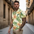 thumbnail image 3 of Aplkyhs Matching Couple Sport Shirts Quarter Zip Matching Golf Shirts for Couple Lightweight Mens Hawaiian Shirt Moisture Wicking Suitable for Outdoor Sports Tropical Plumeria, 3 of 6