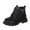 Black, variant on Girls Ankle Boots With Soft Soles Stylish Children'S Comfortable Durable Leather Boots For Everyday Adventures Trend Black Booties Size 18-24 Months